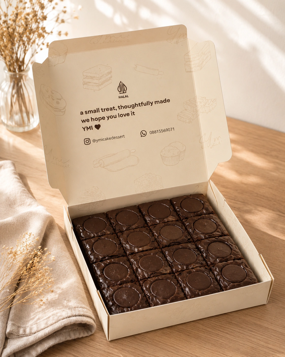 Dark Choco Large - 18x18 Brownies Dark Choco